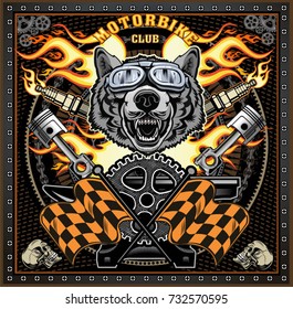 vintage Wolf motorcycle label