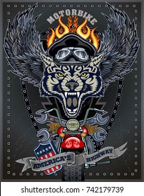 vintage Wolf motorcycle label