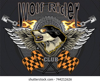 vintage Wolf motorcycle label