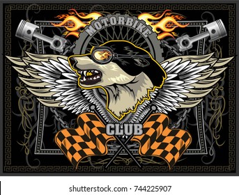 vintage Wolf motorcycle label