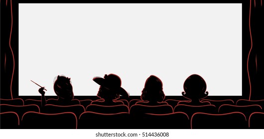Vintage women cinema movie/ editable Eps10