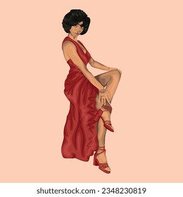 Vintage Women vector Stock illustration