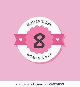 Vintage womens day badge label