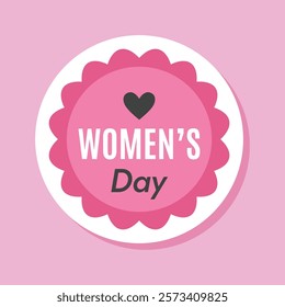 Vintage womens day badge label