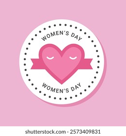 Vintage womens day badge label