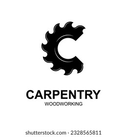 Vintage wood carpentry logo vector.Logo for business, carpentry, lumberjack, label, badge.