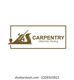 Vintage wood carpentry logo vector.Logo for business, carpentry, lumberjack, label, badge.