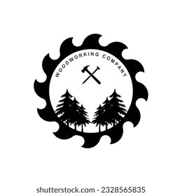 Vector del logotipo de carpintería de madera vintage.Logotipo para negocios, carpintería, leñador, etiqueta, insignia.