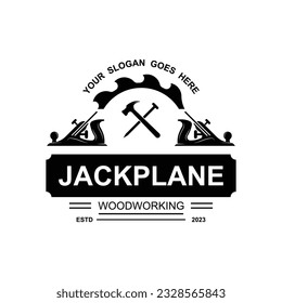 Vintage wood carpentry logo vector.Logo for business, carpentry, lumberjack, label, badge.