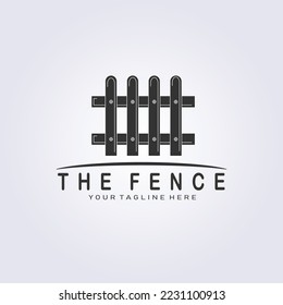 vintage wood fence logo vector illustration design