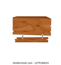 Vintage wooden banner illustration. Sign, board, handcraft, template. Advertising concept. Can be used for topics like craft, pub, bar, restaurant
