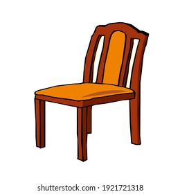 Vintage Wooden Chair Vector Graphic