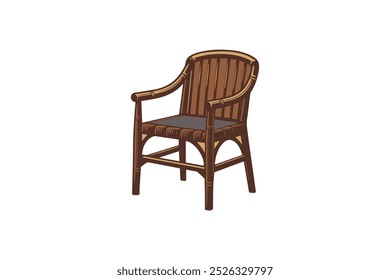 Vintage wooden chair vector illustration. Classic furniture graphics for timeless design and retro-inspired projects