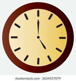Vintage Wooden Clock Illustration and Graphic art