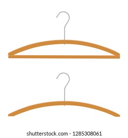 VIntage wooden coat hanger, clothes hanger on a white background. 