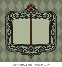 Vintage Wooden Frame Set - Elegant Hand-Drawn Vector on Antique Wallpaper