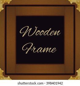 Vintage wooden frame vector.