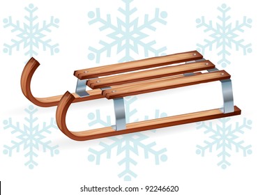 Vintage wooden sled