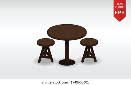 vintage wooden table and chairs set