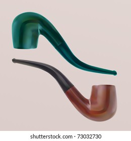 vintage wooden tobacco pipes vector