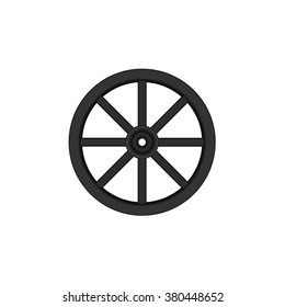 Vintage wooden wheel in black design