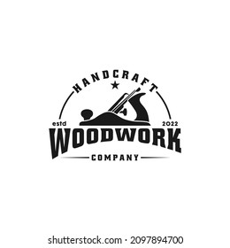 Vintage Woodworking Wood Fore Plane or Jack Plane Logo design