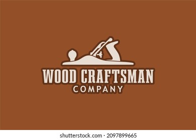 Vintage Woodworking Wood Fore Plane or Jack Plane Logo design