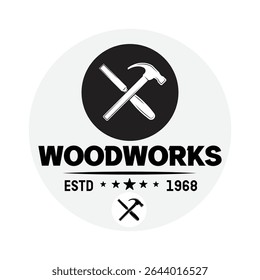 Vintage Woodworks Emblem with Tools