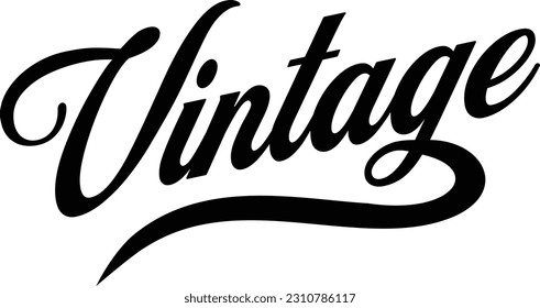 Vintage word hand lettering vector illustration, isolated on white