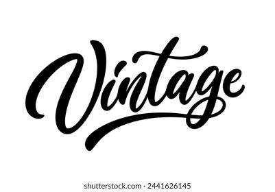 Palabra vintage, caligrafía de letras, vector texto manuscrito