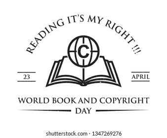 Vintage word world book and copyright day theme. World book and copyright day element design. Vector illustration EPS.8 EPS.10