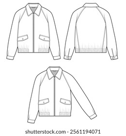 vintage work jacket mockup template clothing vector design