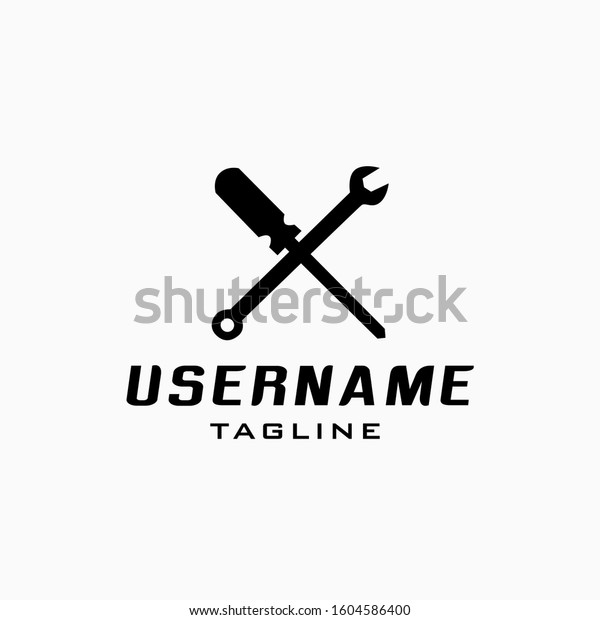 vintage\
workshop logo design inspiration . wrench screwdriver logo design\
template . wrench screwdriver icon\
design