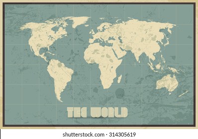 Vintage World Map background with a grunge texture.
