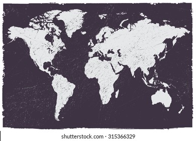 Vintage world map.Old world map with grunge texture.Vector illustration.
