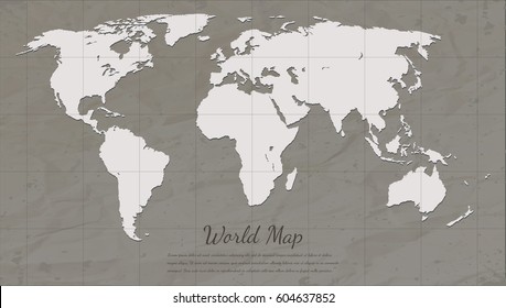 Vintage World Map. World Map Silhouette. Vector