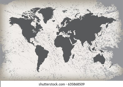 Vintage world map.Grunge map of the world.