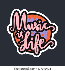 Vintage World Music Day Lettering for Banner and Badge. Sticker, Poster, Card Design Template. Vector