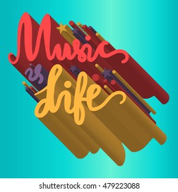 Vintage World Music Day Lettering for Banner and Badge. Sticker, Poster, Card Design Template. Vector