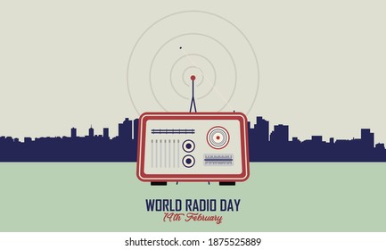 Vintage World Radio Day Background