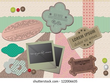 vintage worn scrap of paper labels for your text and design