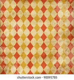 Vintage worn texture with rhombuses