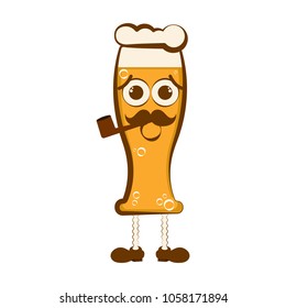 Vintage worried beer cartoon character