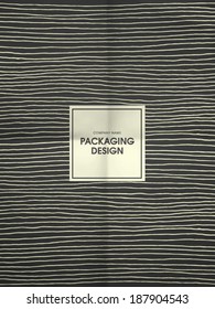 Vintage wrapping paper with hand drawn white horizontal lines on black folded in four paper texture, eps10