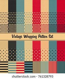 Vintage Wrapping Paper Seamless Pattern Set