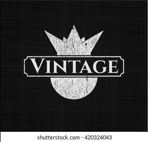 Vintage written with chalkboard texture