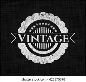 Vintage written on a chalkboard