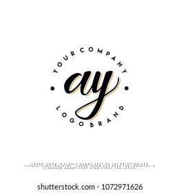 Vintage A & Y initial name logo