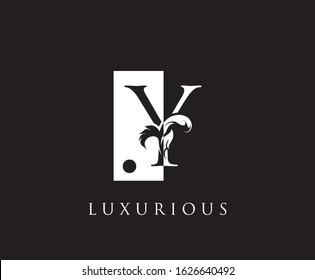 Vintage Y Letter Swirl Logo. Black and White Y With Classy Leaves Shape design perfect for fashion, Jewelry, Beauty Salon, Cosmetics, Spa, Hotel and Restaurant Logo. 