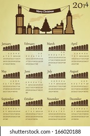 Vintage year 2014 calendar 